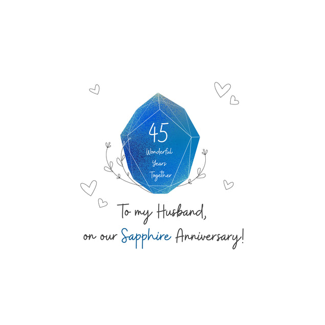 Happy Sapphire Wedding Husband Blue Crystal