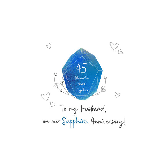 Happy Sapphire Wedding Husband Blue Crystal