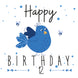 Cute Lovely Blue Bird Happy 12th Birthday