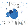 Cute Lovely Blue Bird Happy Birthday