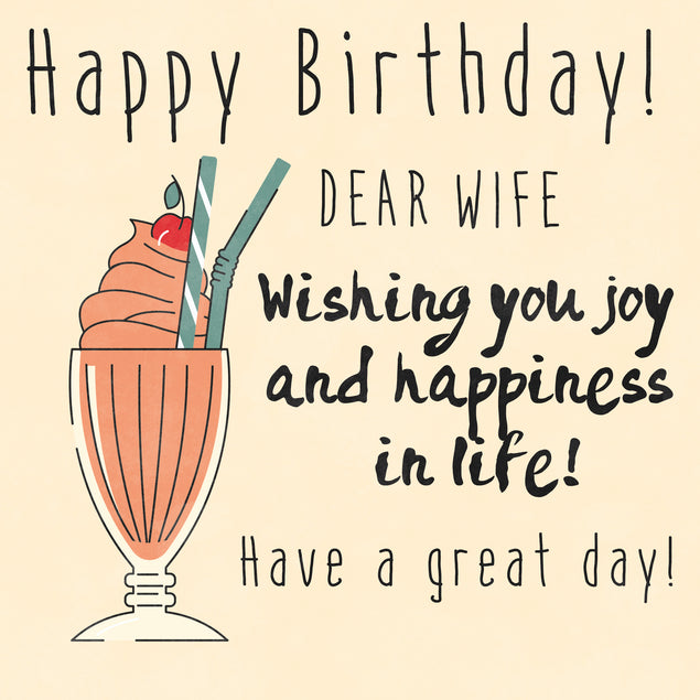 Milkshake Happy Birthday Wife Wishing You Joy And Happiness