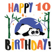 Cute Lovely Panda Happy 10th Birthday
