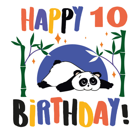 Cute Lovely Panda Happy 10th Birthday