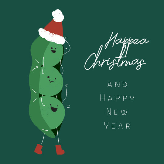 Happea Christmas And Happy New Year Cute Peas