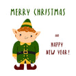 Happy Elf Merry Christmas And Happy New Year Card