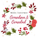 Floral Wreath Merry Christmas Great Grandparents Card
