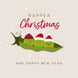 Happea Christmas And Happy New Year Cute Peas In Pink