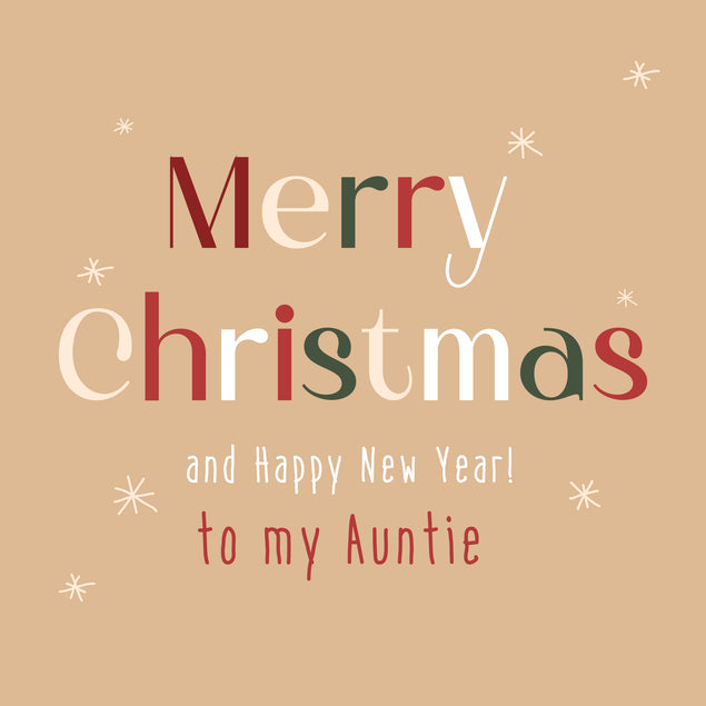 Classic Merry Christmas And Happy New Year To My Auntie