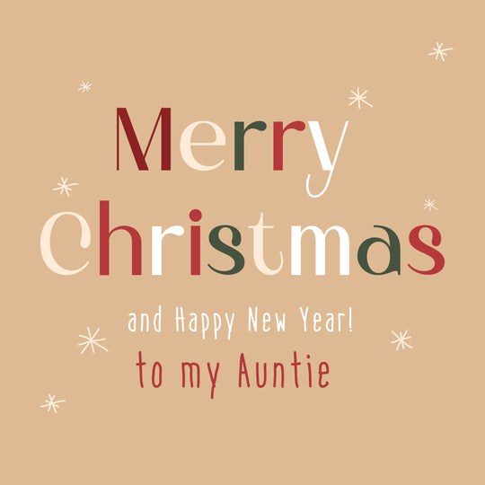 Classic Merry Christmas And Happy New Year To My Auntie