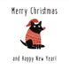 Merry Christmas And Happy New Year Funny Black Dog