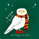 Merry Christmas And Happy New Year A White Owl Wearing A Scarf