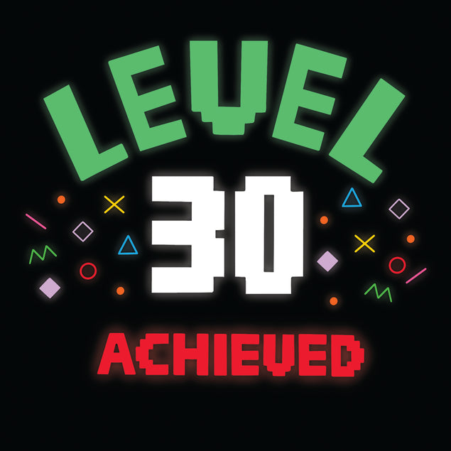 Happy 30th Birthday Level Achieved Card Style_Funny