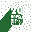Graphic Green Happy 20th Birthday