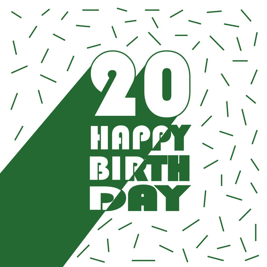 Graphic Green Happy 20th Birthday