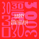 Happy 30th Birthday Red Background