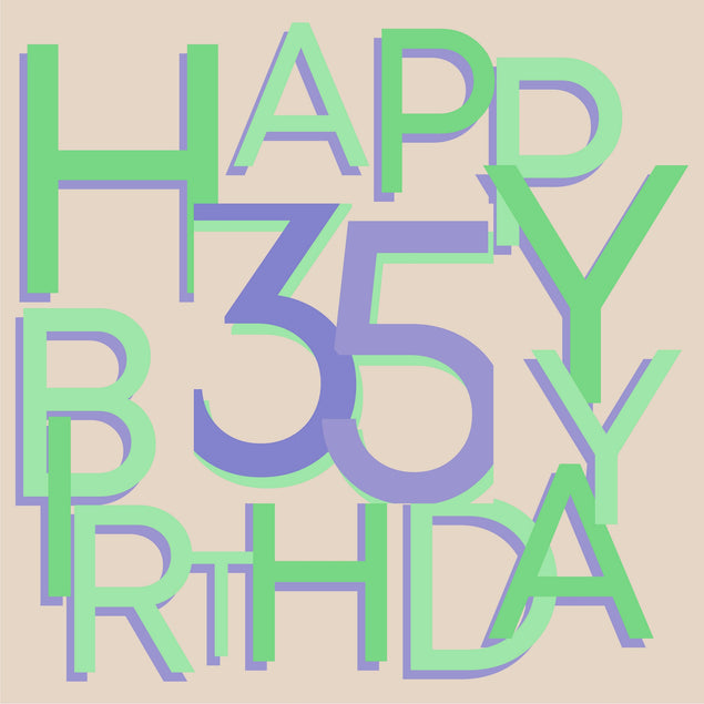 Happy 35th Birthday Funny Green Font