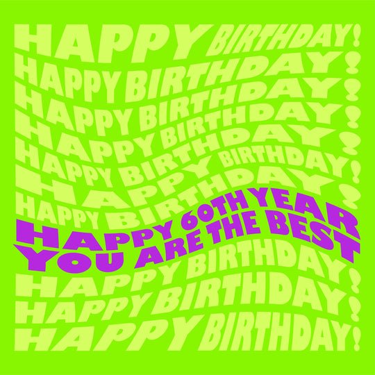 Green And Purple Background Happy 60th Birthday You're The Best