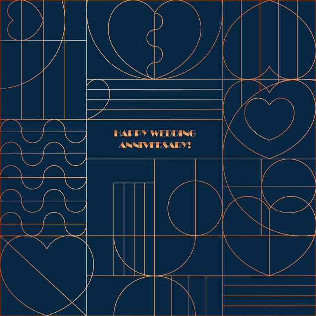 Happy Wedding Anniversary Graphic Hearts