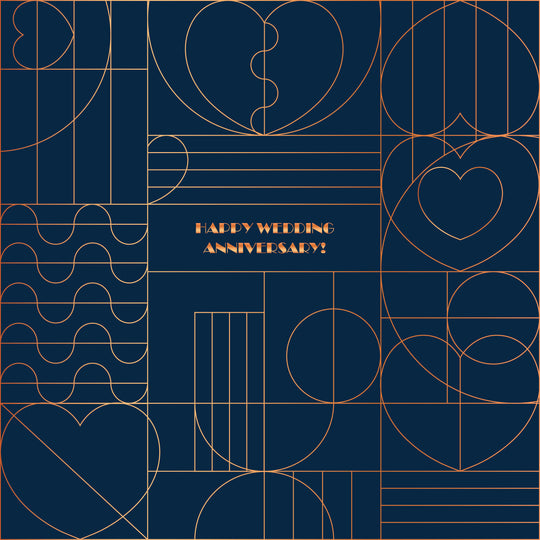 Happy Wedding Anniversary Graphic Hearts