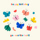 Geometric Butterflies Happy Birthday