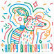 Cute Colorful Boy And Dachshund Happy Birthday
