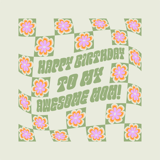 Happy Birthday Mom Hippie Flowers