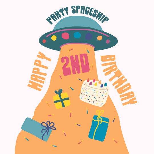 Party Spaceship Happy 2nd Birthday