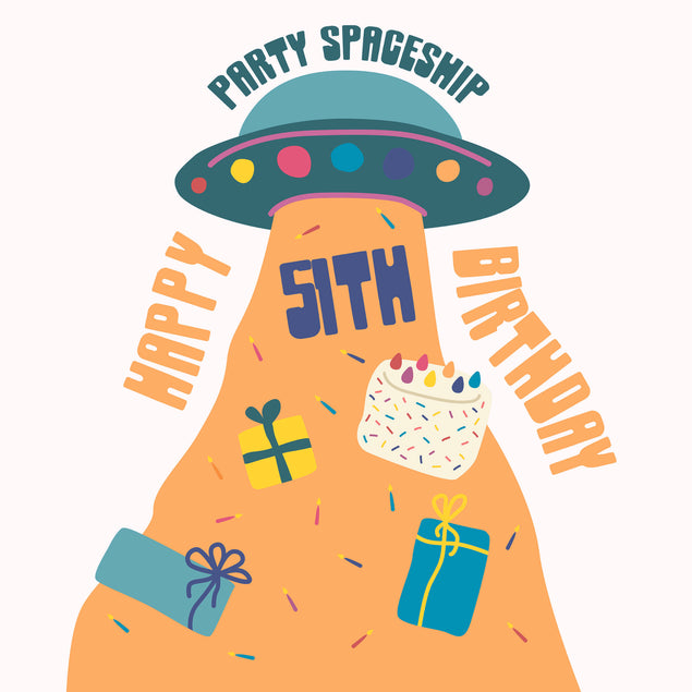Party Spaceship Happy 50th Birthday