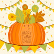 Happy Thanksgiving Pumpkin And Plants