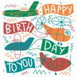 Happy Birthday Colourful Planes