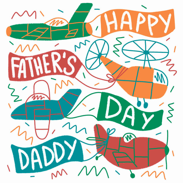 Happy Father's Day Colourful Planes
