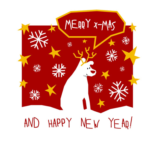 Merry Christmas And Happy New Year Funny White Dog