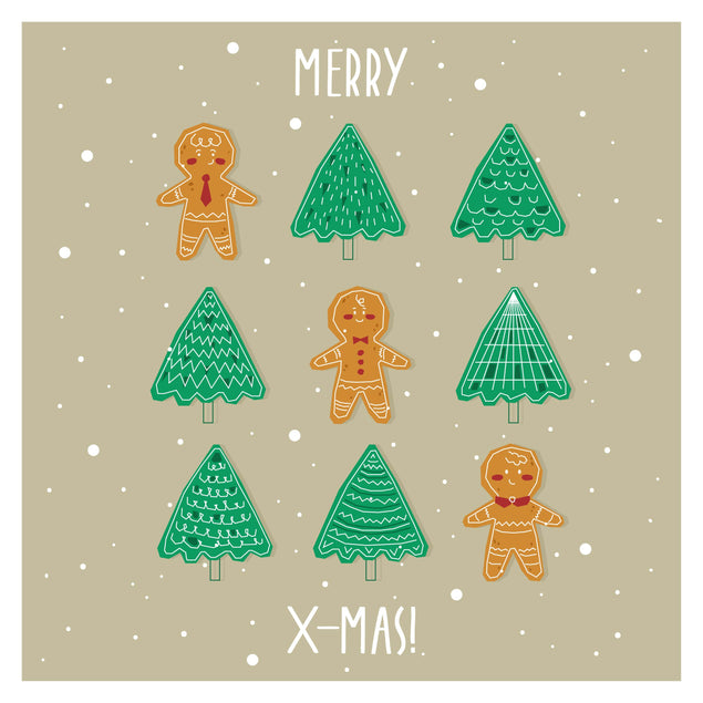 Merry Christmas Gingerbread Man And Christmas Tree Cookies