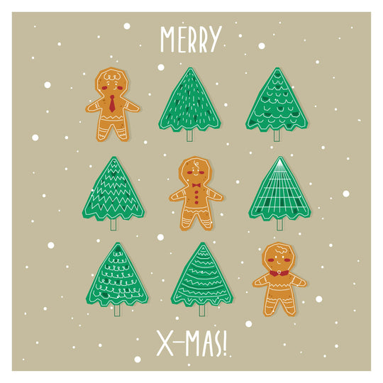 Merry Christmas Gingerbread Man And Christmas Tree Cookies