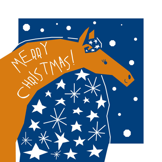 Merry Christmas Horse And Stars