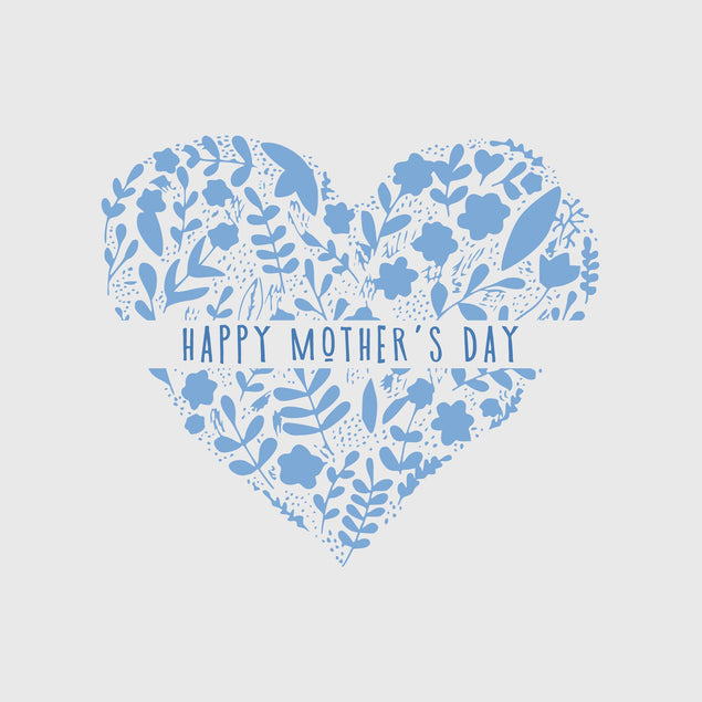Happy Mother's Day Blue Heart Card