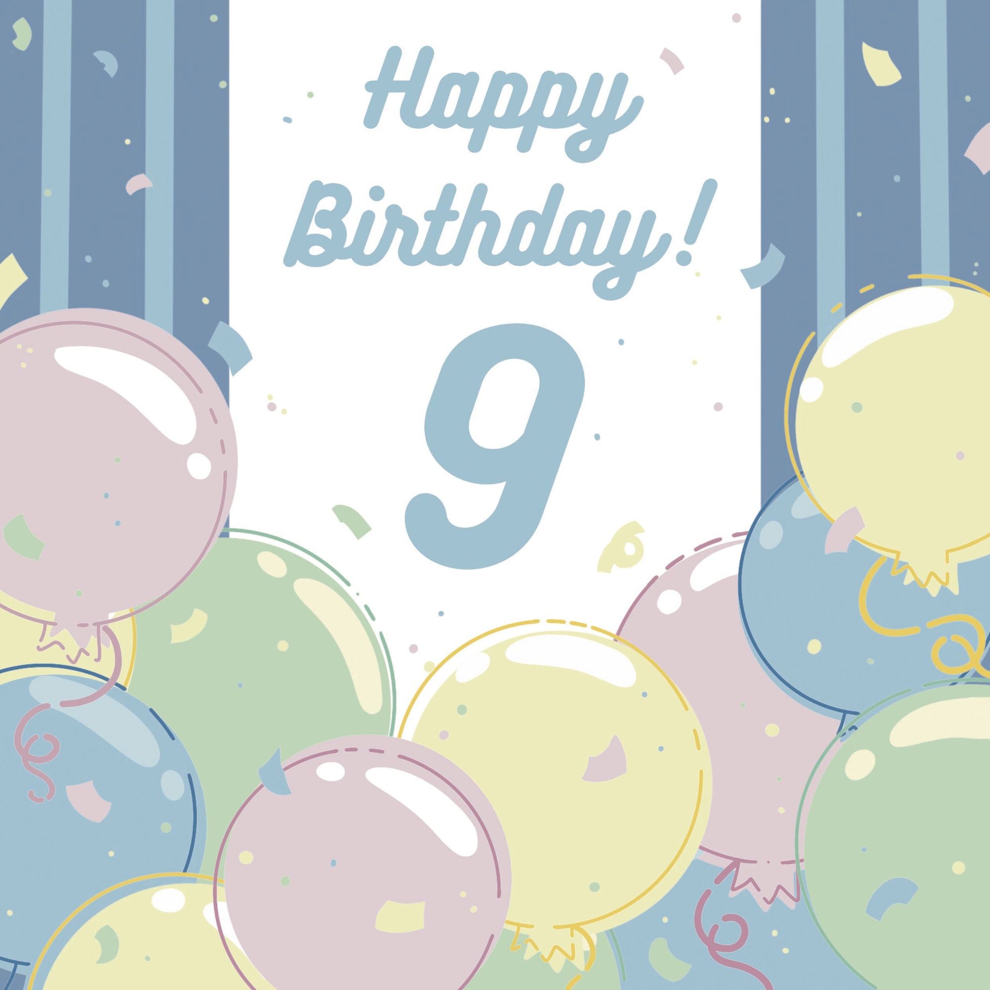 Happy 9th Birthday Balloons Card – Boomf