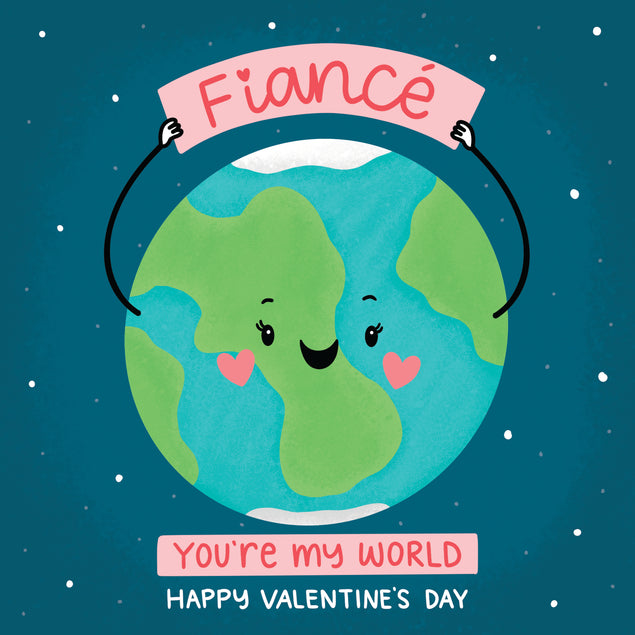 Happy Valentine's Day Fiance You Are My World Card Seo_For Fiance