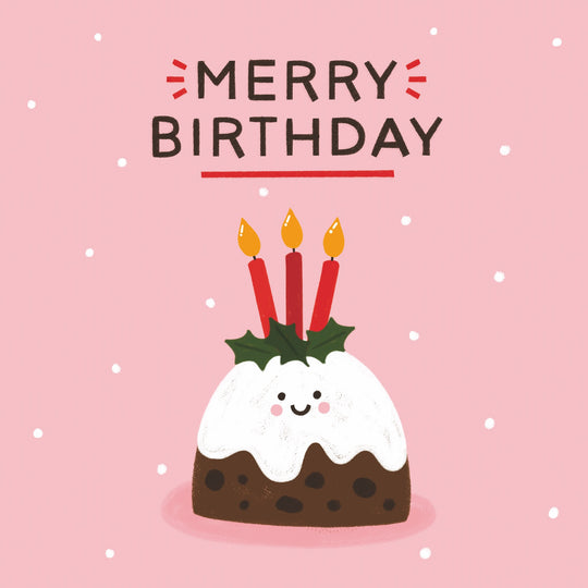 December Merry Birthday Card