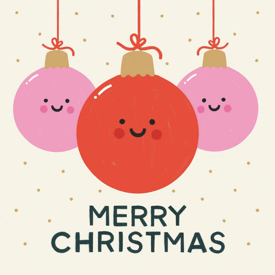 Merry Christmas Baubles Card