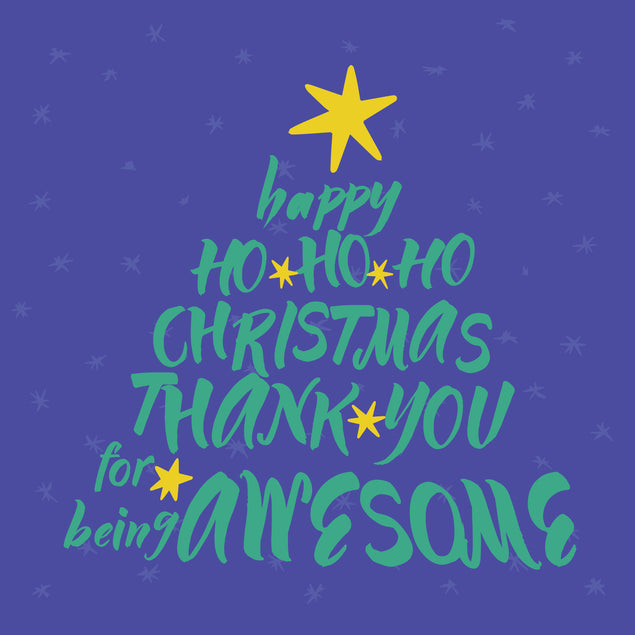 Happy Christmas Thank You For Being Awesome Card Season_Christmas Occasion_Thank You