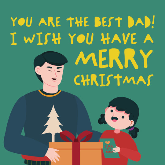 Merry Christmas The Best Dad Happy Dad And His Daughter Card