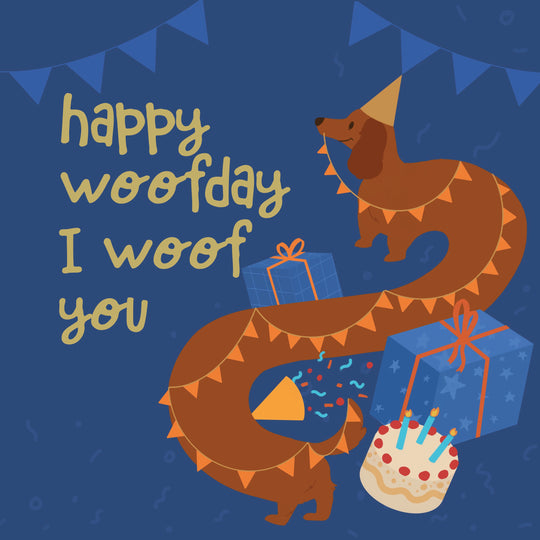 Funny Long Dachshund Birthday Card