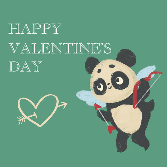 Happy Valentine's Day Cupid Panda Card