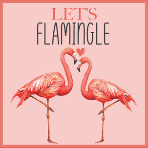 Let's Flamingle Flamingo Couple Valentine's Day Card Season_Valentine’s Day Seo_Flamingo