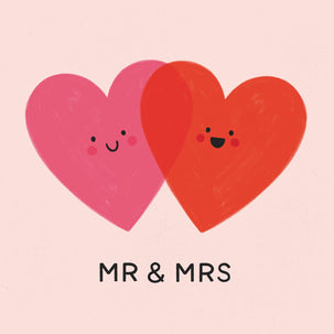 Mr & Mrs Congratulations Cute Hearts - 1