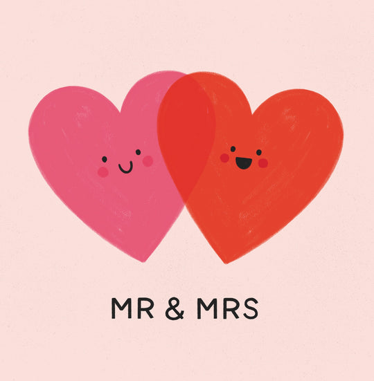 Mr & Mrs Congratulations Cute Hearts Card