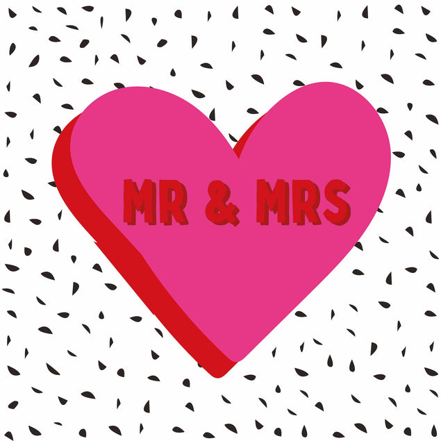 Mr And Mrs Happy Wedding Day Heart - 1