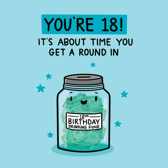 Happy 18th Birthday Drinking Fund Card