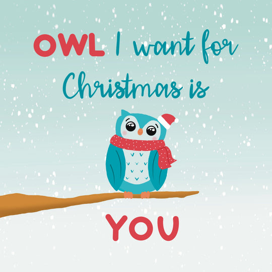 Owl I Want For Christmas Card